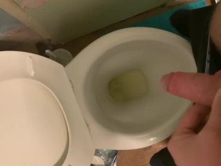 Just simple/usual quick pissing in a toilet at home (soft dick/penis/cock)