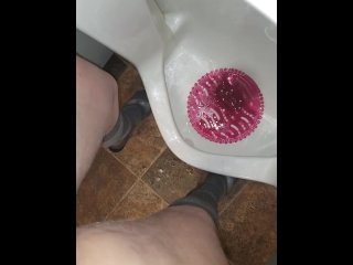 Girl Successful Piss In Men's Urinal