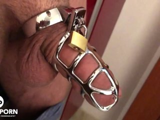 chastity cage play with TIM BLESH