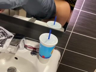 MILF blows me and let’s me fuck her in the mall bathroom