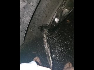Late Night Pee On Random Car Tire In Middle Of The Street