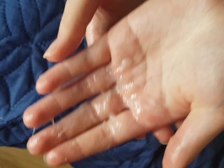 Handjob and cum close up