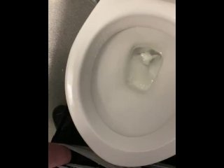 Got really horny in public toilets cum everywhere 