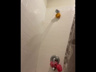 White T-shirt in the Shower