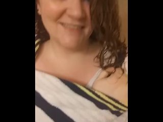 The Big Reveal: dropping towel after shower and being silly