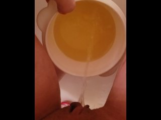 Yellow Morning Pee In Bowl Then Poured On Body