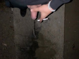 Twink is smoking and pissing at the abandoned place