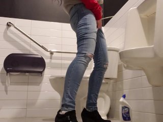 Playtime At The Urinal: Standing Piss Through My Fly Like A Man
