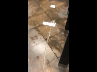 HOW COULD I RESIST PISSING IN THIS GIANT PUDDLE - PUBLIC RESTROOM!