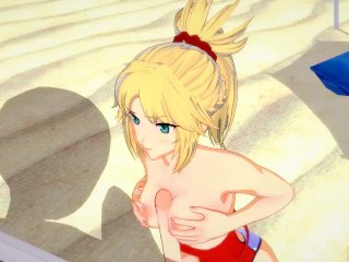 Fate/Grand Order — Mordred gets fucked on the beach(3D HENTAI)