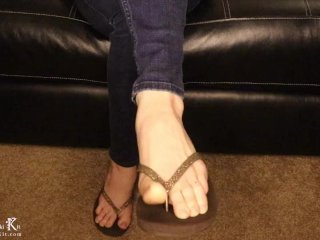 Foot Fetish Up Close POV Flip Flops Shoe Dangling Wiggling Toes Tease FemDom Goddess Nikki Kit