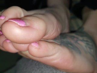 My wrinkled soles and toes close up
