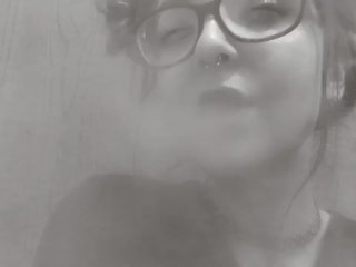 B&W SFW Cute Alternative girl Smoking (babygirl_goth)