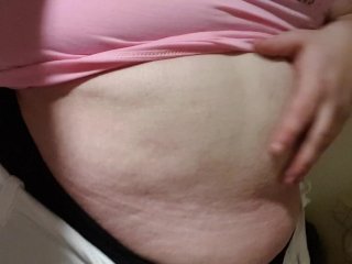 Bloated fat belly after huge meal