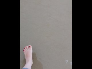 @tici_feet IG tici_feet tici feet walking on the beach red toenails
