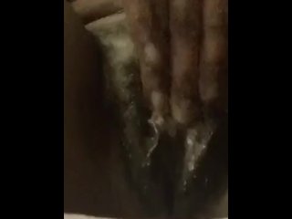 POV Close up Playing with wet ebony milf pussy under covid lockdown