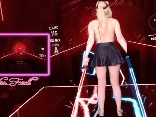 Hot Topless Gamer Girl Plays VR Video Game