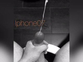 Hot cumshot in slow motion and black and white