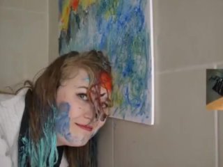 Painting a masterpiece using only my face and hair! [Bob Ross Parody]