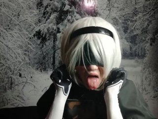 Nier automata cosplay: ahegao face