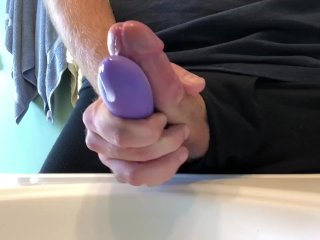 Using vibrator for no touch cumshot