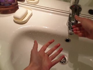 Wash your hands . SCRUBHUB