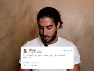 Diego Sans speaking portuguese - reagindo a Tweets Sedento - Poe Na Roda
