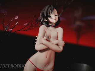 SFW MMD 4k UHD Mitsu With Red Bikini - Heart Attack - 1070