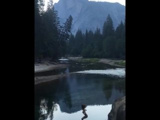 Badass Skinny dipping, cliff jumping at Yosemite National park
