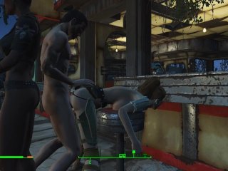 Sex in a cafe on a chair. Girl wanted anal after battle  Fallout 4