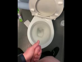Cruising in Public toilets wanking my hard cock in public 