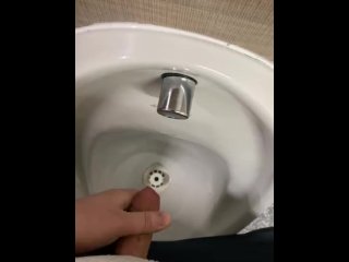 Cruising In public toilets wanking my dick with big cumshot 
