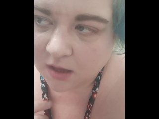 Bbw blue hair tattoed huge tits public restroom pissing 