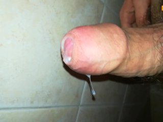 Uncut dick jerked off twice cums without hands, as asked for by a fan
