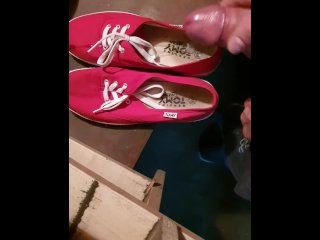 Cum in red shoes