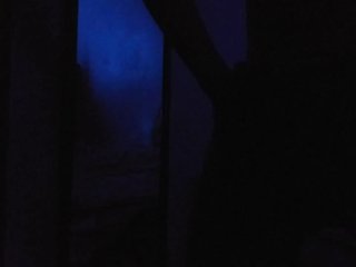 Ebony teen shows off whining skills in the dark