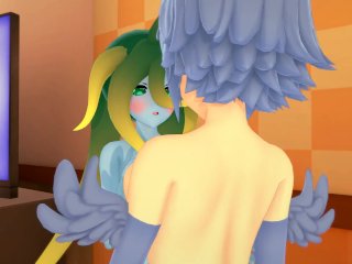 (3D Hentai)(Lesbian)(Monster Musume) Slime x Harpy Papi