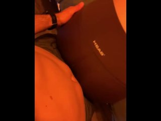 Grinding on a hard cock in my leggings