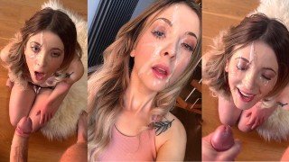 HUGE Facial on Cute British Amateur - JadeVow - andreundmarko.com