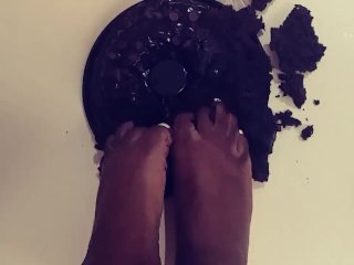 Feet Fetish- Playtime with feet in Triple Chocolate Cake