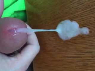 Busting a FAT nut on the table in slow motion