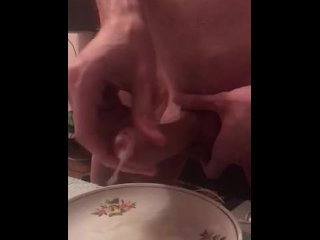 Cum on small plate