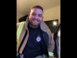 Naughty straight fireman in uniform 
