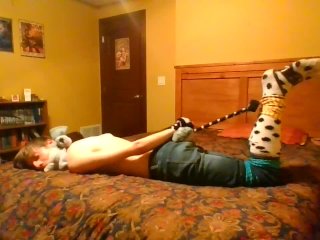 Teen Hogties Himself Fuzzy Socks SELFBONDAGE (full process)