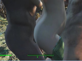 Two guys fuck a pregnant girl in a corn field  fallout 4 sex mod