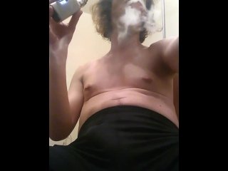 Me Vaping Topless A Final Time Before Bed...