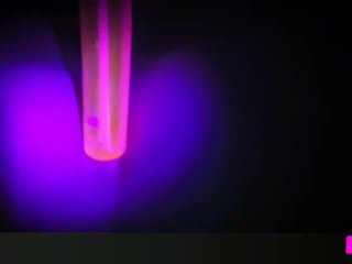 GLOWSTICKED - GF Loves Fucking Pink Glow Stick Making Her Petite Pussy Wet, UV Light, Music Close Up