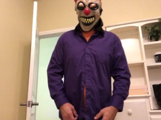 Gay JOI: Scary Clown Makes Guy Suck His Balls