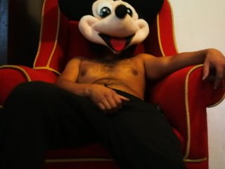 Mickey Mouse masturbates sitting in Santa's chair - The Cazique
