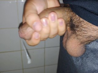 Horny Virgin Latino Cant Help But Cum After Taking A Piss